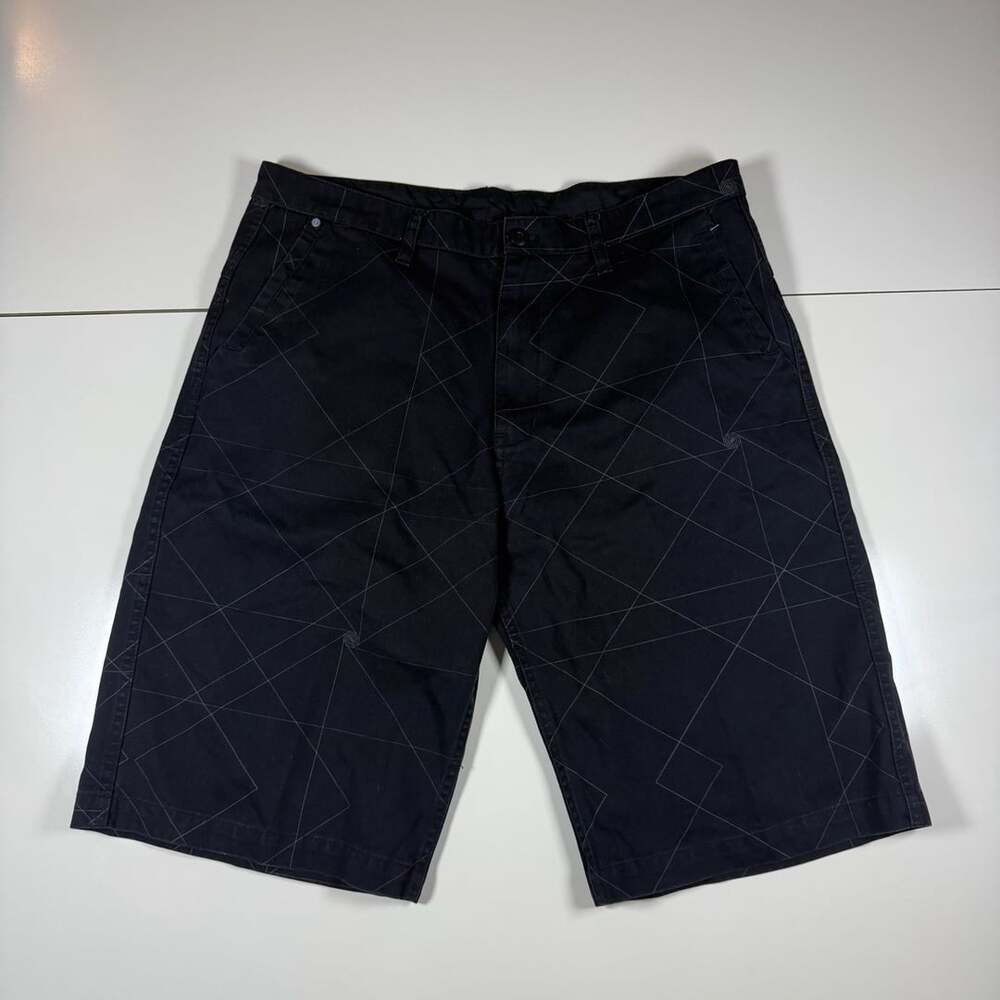 Element Men's Geometric Pattern Black Cotton Shorts Size 36